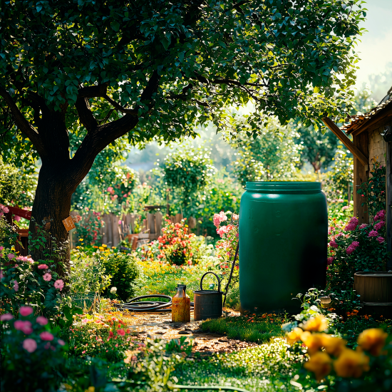 Бочка BEGINIA 227 л пластик цвет зеленый