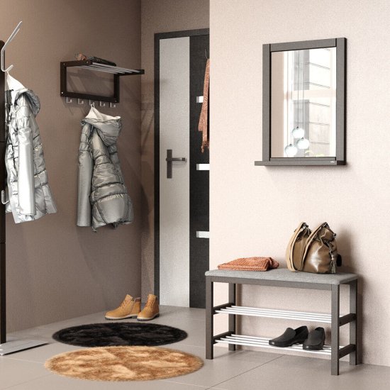 Банкетка для обуви темный орех/коричневая Sheffilton SR-0628