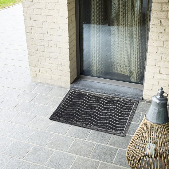 Коврик грязезащитный Mix Mat Wave 40x60 см резина цвет черный