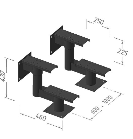 Секция для крыльца 1 ступень черный