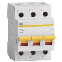 Выключатель нагрузки IEK Karat ВН-32 3P 20А 400 В на DIN-рейку (MNV10-3-020)