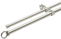 Карниз для штор раздвижной двухрядный HB-CR009 160-300 см сталь цвет черный/сталь