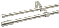 Карниз для штор раздвижной двухрядный HB-CR010 160-300 см сталь цвет черный/сталь