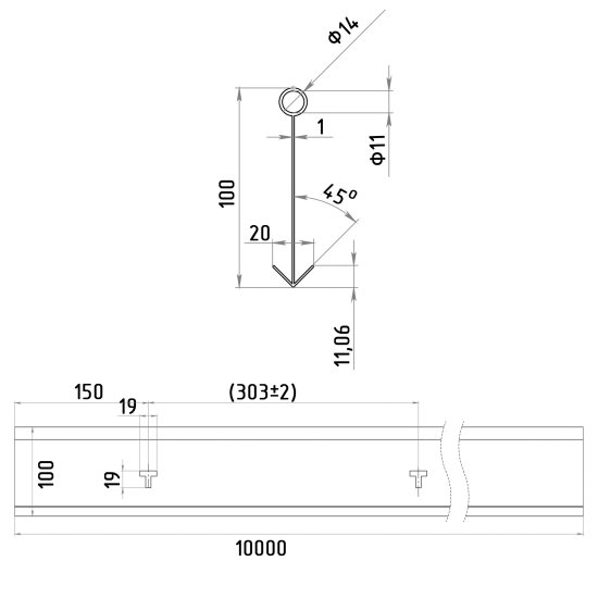 Бордюр садовый BEGINIA 100x10 см цвет черный