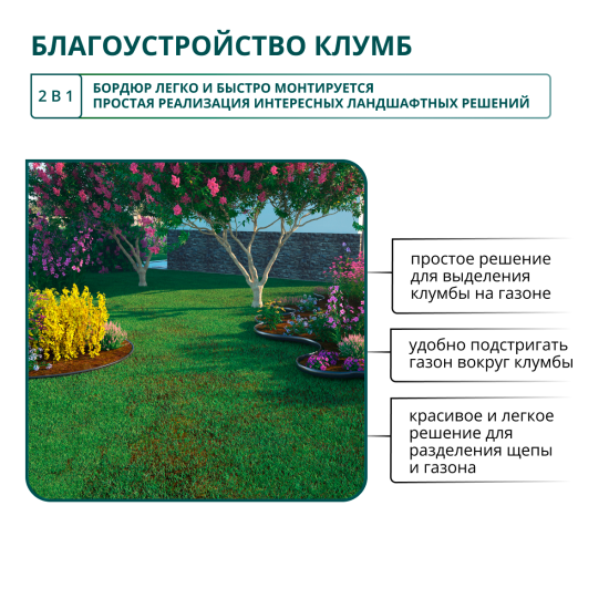 Бордюр садовый BEGINIA 100x10 см цвет черный