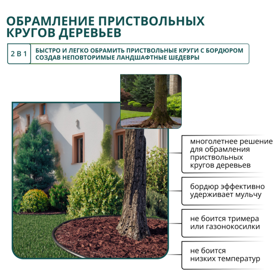 Бордюр садовый BEGINIA 100x10 см цвет черный