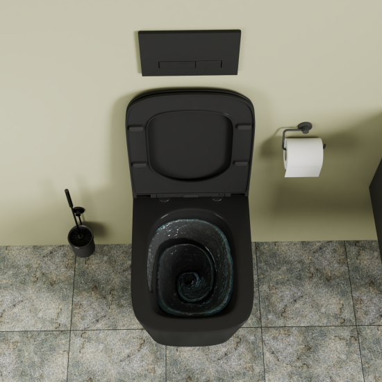 Подвесной унитаз Moneron Tornado безободковый с сиденьем микролифт черный