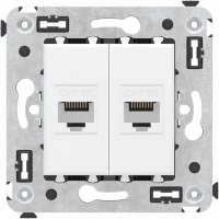 Розетка компьютерная DKC Avanti встраиваемая белая 2хRJ45 (7002280)