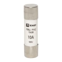 Вставка плавкая EKF ПВЦ 10А 50 кА 500 В цилиндрическая (pvc-10x38-10)