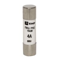 Вставка плавкая EKF ПВЦ 4А 50 кА 500 В цилиндрическая (pvc-10x38-4)