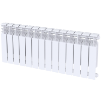 Радиатор секционный Le Heat Bimetal 350/90 14 секций боковое подключение биметалл белый