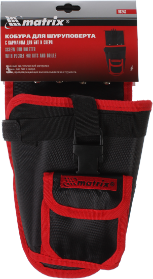 Кобура для шуруповерта с карманом для бит и свёрл Matrix 90243