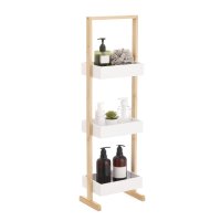 Стеллаж для ванной Lemer Nice 3 полки 26x70x17 см цвет белый/дерево