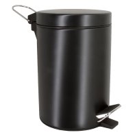 Ведро для мусора WasserKraft K-633B с крышкой 3 л металл черное с педалью