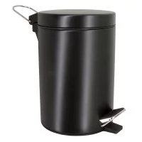 Ведро для мусора WasserKraft K-633B с крышкой 3 л металл черное с педалью