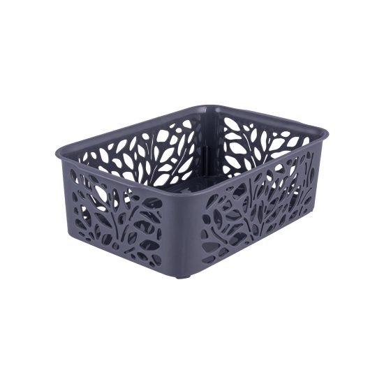 Корзина Leaves 12.7x6.2x18.4 см полипропилен цвет серый