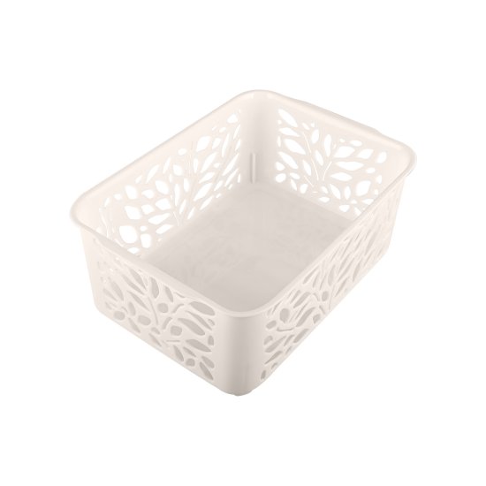 Корзина Leaves 18.6x10x25.8 см полипропилен цвет молочный