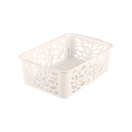 Корзина Leaves 12.7x6.2x18.4 см полипропилен цвет молочный