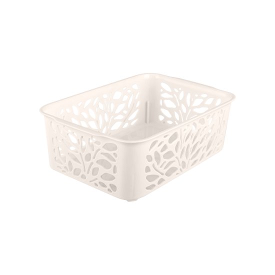 Корзина Leaves 12.7x6.2x18.4 см полипропилен цвет молочный