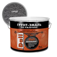 Грунт-эмаль по ржавчине 3в1 Dali серая молотковая 10 л