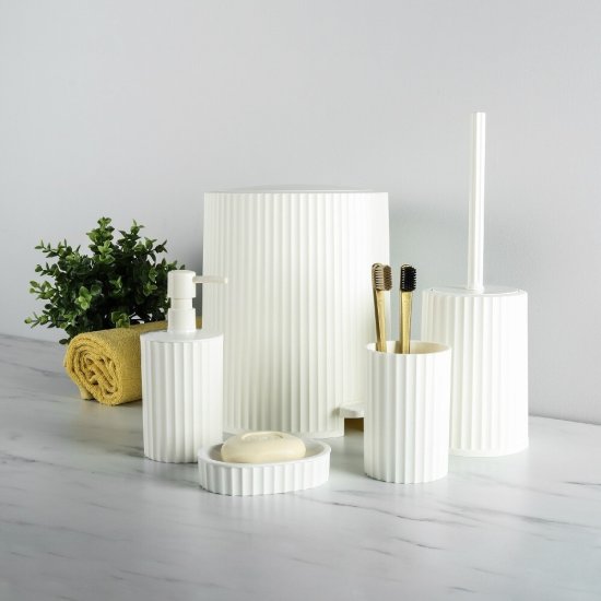 Стакан для ванной Fixsen Land настольный пластик белый (FX-483-3)