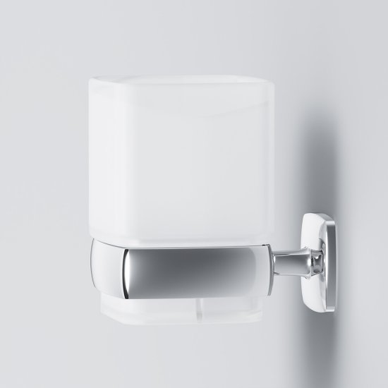 Стакан для ванной AM.PM Gem с держателем стекло матовый/металл хром (A9034300)