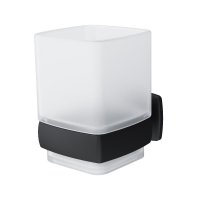 Стакан для ванной AM.PM Gem с держателем стекло матовый/металл черный (A9034322)