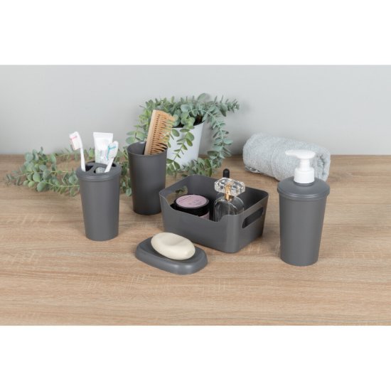 Стакан для ванной Econova Scandi настольный пластик серый (435240611)