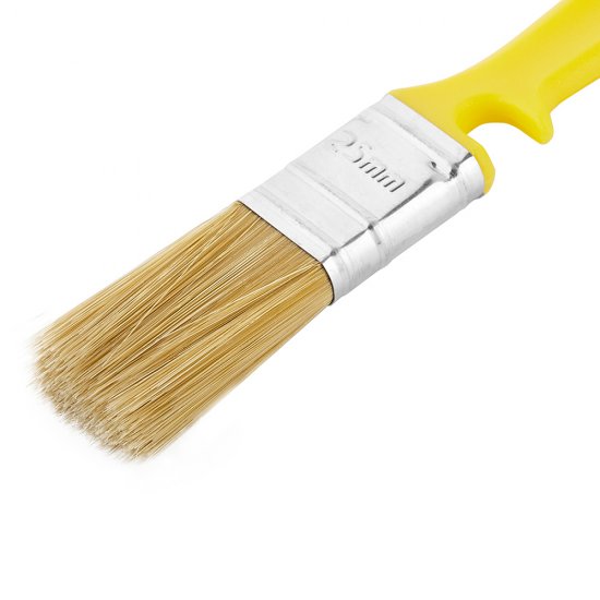 Кисть плоская искусственная щетина пластиковая ручка Wenzo Pro 25х10 мм для эмалей и лаков на водной основе