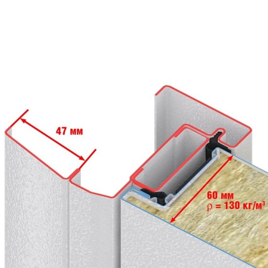 Дверь техническая DoorHan ДТ-60 глухая правая серый RAL 7035 980х2050 мм