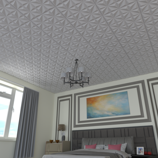 Потолочная плитка экструдированная полистирол белая Decoflair 0819L 50x50 см 2 м²