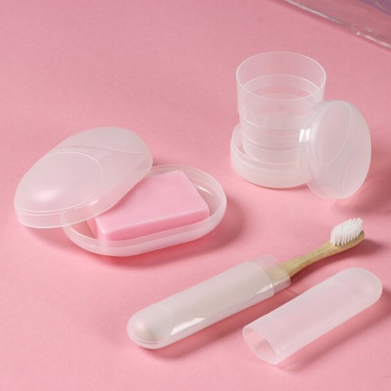 Набор аксессуаров дорожный Доляна 3 предмета пластик прозрачный