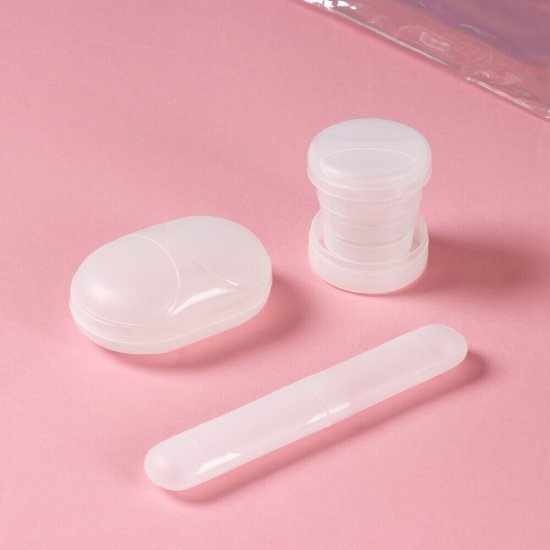 Набор аксессуаров дорожный Доляна 3 предмета пластик прозрачный