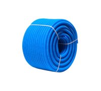 Труба гофрированная ПНД, цвет синий, 28 мм для труб 20мм