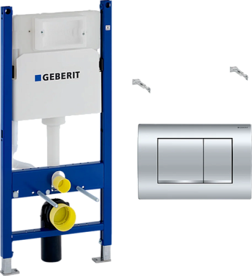 Инсталляция для подвесного унитаза Geberit Duofix Delta 458.163.21.1 с кнопкой смыва хром