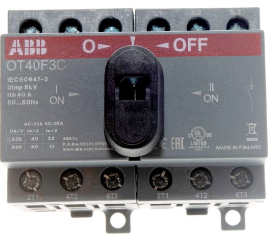 Реверсивный рубильник ABB OT40F3C 40A