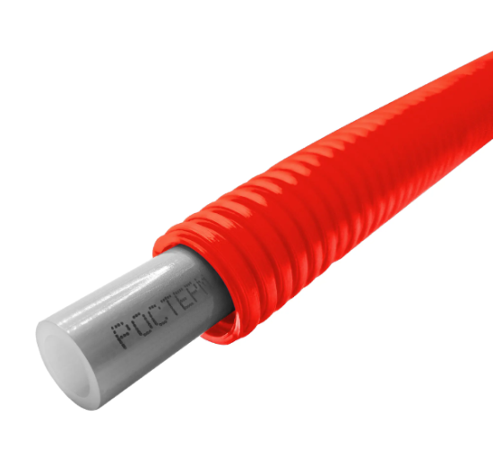 Труба гофрированная ПНД, цвет красный, 32мм для труб 25