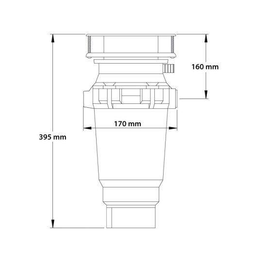 Измельчитель пищевых отходов McAlpine Perfect Grind 600 Вт 2500 об./мин (WDU-3ASEU-CARB)