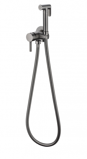 Смеситель встраиваемый с гигиеническим душем Grocenberg GB001BG Графит