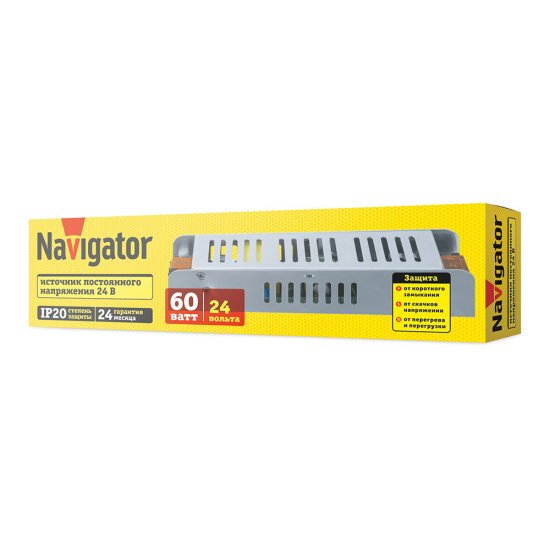 Блок питания для светодиодной ленты Navigator ND-P60 220/24 В 60 Вт IP20 (95447)