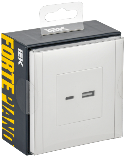 Розетка встраиваемая USB IEK Forte&Piano цвет белый