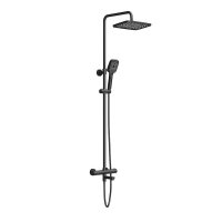 Душевая система Corsa Deco Thermo с верхним душем с лейкой с термостатом черная (SSFT02-300QQB)