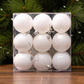 Набор елочных шаров KREAFORTA ø6 см белый 18 шт.