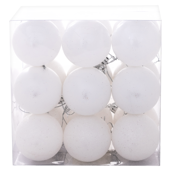 Набор елочных шаров KREAFORTA ø6 см белый 18 шт.