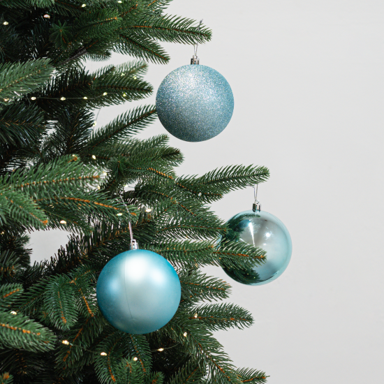 Набор елочных шаров KREAFORTA ø10 см голубой 8 шт.