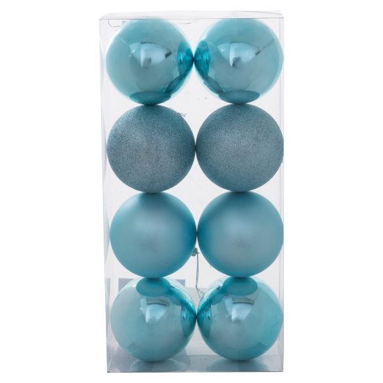Набор елочных шаров KREAFORTA ø10 см голубой 8 шт.
