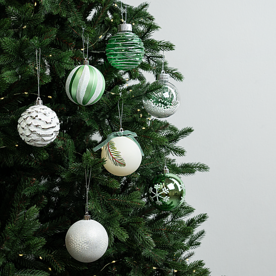 Набор елочных шаров KREAFORTA ø8 см зеленый 16 шт.