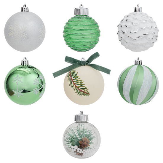 Набор елочных шаров KREAFORTA ø8 см зеленый 16 шт.