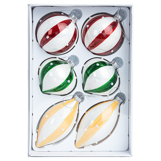 Набор елочных шаров KREAFORTA ø8 см разноцветный 6 шт.