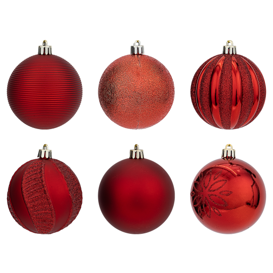 Набор елочных шаров KREAFORTA ø8 см красный 12 шт.